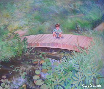 Boy and Bridge at Acadia