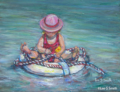 Busy Beach Girl