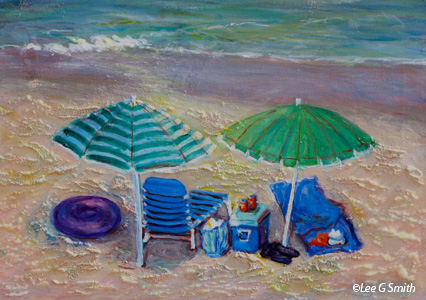 Green Umbrellas, Purple Tube