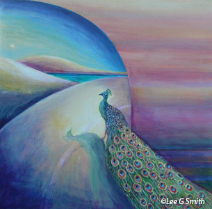  Peacock and Moon