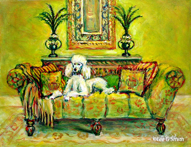 Poodle on a Sofa