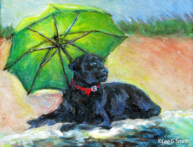 Umbrella and Black Dog 1