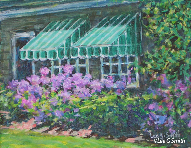 Bank Street Awnings and Hydrangeas