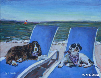 English Springer and Beach Buddy