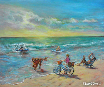 Family Beach Scene