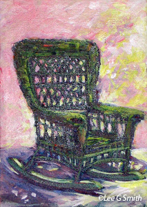 Green Rocker and Pink Wall