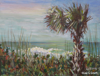 Ocean Wave and Palm