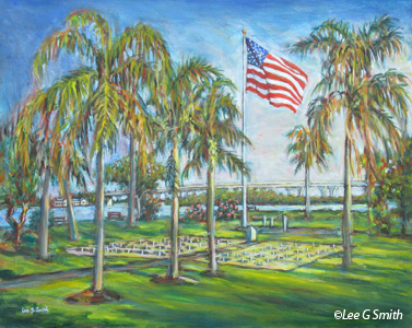 Veterans Memorial Island Sanctuary Cenotaphs, Morning Light